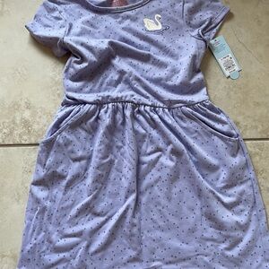 Cat & Jack Light Purple Swan Print Dress